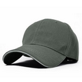 6 Panel Brushed Cotton Twill Baseball Cap w/ Sandwich